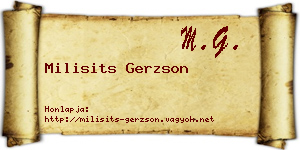 Milisits Gerzson névjegykártya